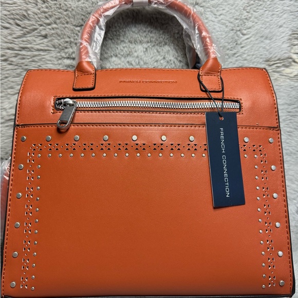French Connection Handbags - FRENCH CONNECTION Nova Crossbody Honey Bronze Top Handle Back Pocket Studs 407